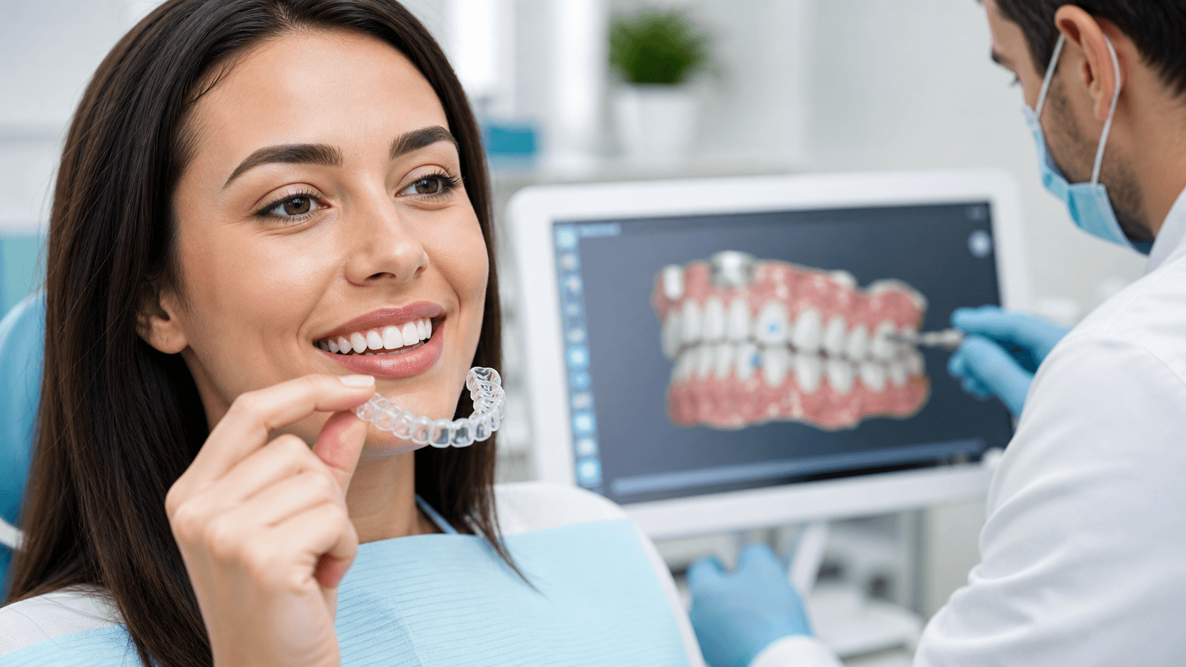 Invisalign clear aligner for crossbite correction